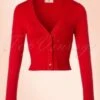 50s Lets Go Dancing Cardigan In Lipstick Red