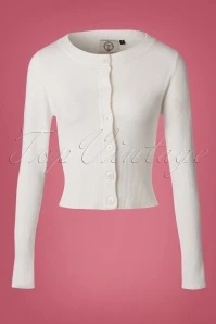 50s Dolly Cardigan In Ivory White