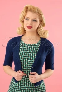 50s Overload Cardigan In Night Blue