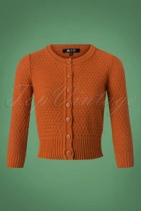50s Jennie Cardigan In Dusty Orange