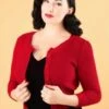 50s Jennie Cardigan In Red -Past Perfect Style 140994 Mak Sweater Cropped Red Cardigan 140 20 23264 20170929 1 category
