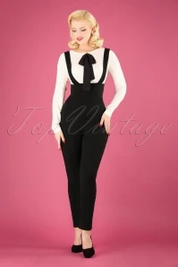 50s Karen Suspender Trousers In Black
