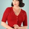 50s Overload Cardigan In Lipstick Red -Past Perfect Style 170628 Dancing Days by Banned Overload Cardigan 140 20 20908 20170503 006BW category