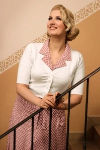 50s Overload Cardigan In Ivory White