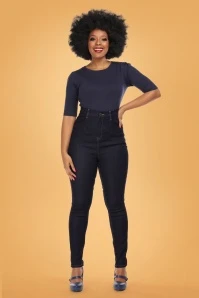50s Lulu Skinny Jeans In Navy
