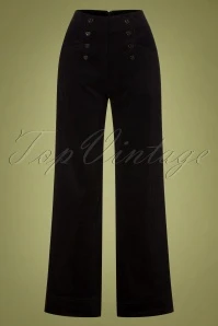 Vixen 70s Blith Corduroy Trousers In Black