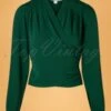 50s Darla Wrap Blouse In Green