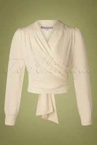 50s Darla Wrap Blouse In Antique White