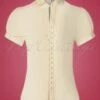 50s Margot Blouse In Antique White -Past Perfect Style 189822 Rock N Romance 36580 Blouse White Buttondown 11122020 004W category