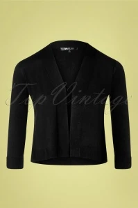 50s Oda Open Front Cardigan In Black