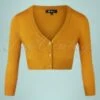 50s Shela Cropped Cardigan In Bronze Yellow -Past Perfect Style 203053 Mak Sweater 39566 Cardigan Bronze Short 07222021 003W category