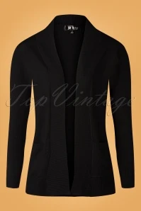 50s Open Front Cardi In Black