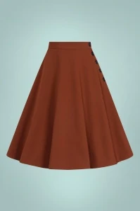 Bunny 50s Ravenwood Skirt In Brown