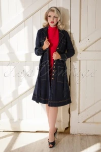 50s Farah Trenchcoat In Dark Denim