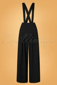 Past Perfect Style 25 40s Diamond Trousers In Black