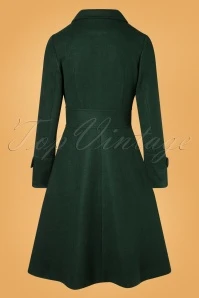 Vixen 60s Daria Double Breasted Coat In Peacoat Green 7 Vixen 60s Daria Double Breasted Coat In Peacoat Green - Image 5