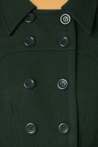 Vixen 60s Daria Double Breasted Coat In Peacoat Green 6 Vixen 60s Daria Double Breasted Coat In Peacoat Green - Image 4