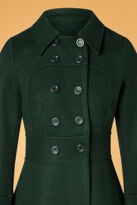 Vixen 60s Daria Double Breasted Coat In Peacoat Green 5 Vixen 60s Daria Double Breasted Coat In Peacoat Green - Image 3