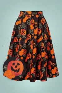 TopVintage Exclusive ~ 50s Adriana Halloween Swing Skirt In Black - Image 3