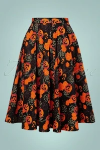 TopVintage Exclusive ~ 50s Adriana Halloween Swing Skirt In Black - Image 6