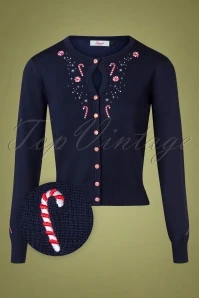 50s London Town Cardigan In Navy