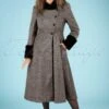 Vixen 40s Violet Fur Trim Dress Coat In Grey -Past Perfect Style 232933 Vixen 39177 jacket grey fur210915 040MW category