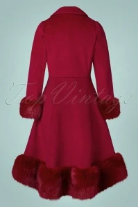 50s Lacey Swing Coat In Bordeaux 9 50s Lacey Swing Coat In Bordeaux - Image 7