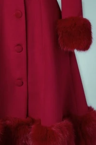 50s Lacey Swing Coat In Bordeaux 8 50s Lacey Swing Coat In Bordeaux - Image 6