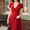The Mary Grace A-Line Dress In Red -Past Perfect Style 235018 Vintage Diva 45231 Mary Grace Aline Red Dress 220725 403 category