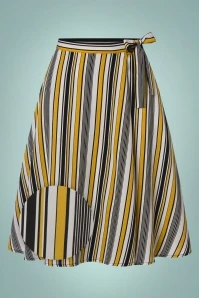 Stripe And Sail Swing Skirt In Yellow