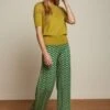 King Louie Border Palazzo Brazza Pants In Jasper Green -Past Perfect Style 236604 King Louie 44742 Border Palazzo Brazza Pants Green 20230206 020L category