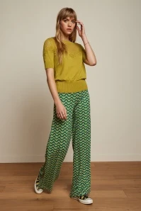King Louie Border Palazzo Brazza Pants In Jasper Green