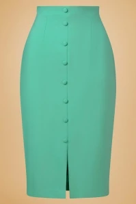 Rose Lee Pencil Skirt In Mint 5 Rose Lee Pencil Skirt In Mint - Image 3