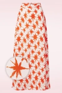 Palms Midi Skirt In Orange