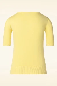 Topvintage Exclusive ~ Bella Short Sleeve Pullover In Light Yellow - Image 3