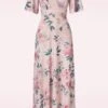 Eleanor Floral Glitter Maxi Dress In Pink -Past Perfect Style 241543 Vintage Chic 47243 Maxi Dress pink flowers 230413 500W category