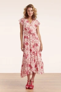 Babs Sparkling Maxi Dress In Pink And Red