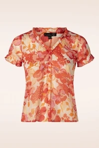 Femmy Floral Blouse In Orange