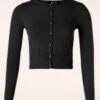 50s Nyla Cropped Cardigan In Black -Past Perfect Style 242960 Mak Sweater 32366 Cardigan Crop Black 10162019 003 W category
