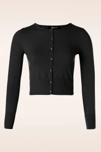 50s Nyla Cropped Cardigan In Black