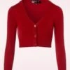 50s Shela Cropped Cardigan In Lipstick Red -Past Perfect Style 242969 Mak Sweater V neck Cropped Cardigan in Red 140 20 23270 20171002 0002 W category