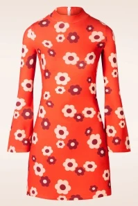 Izzy Flower Dress In Dark Orange