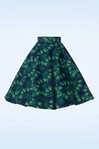 Topvintage Exclusive ~ Adriana Swing Skirt In Peacock - Image 5