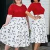 Cherry Sketch Love Skirt In Off White -Past Perfect Style 243281 45360 45764 category