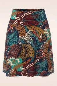 King Louie Nightingale Border Skirt In Blue