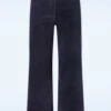 Tess Trousers In Navy -Past Perfect Style 244219 Wild Pony 47340 Trousers Corduroy Midnightblue Flare 230731 003W category