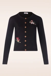 Woodland Mushroom Cardigan In Black