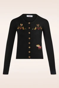 Scandi Fox Cardigan In Black