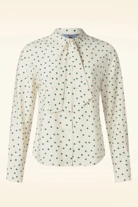 Spot Envy Blouse In Off White