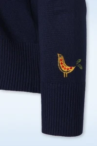 Heritage Scandi Birdi Cardigan In Navy 6 Heritage Scandi Birdi Cardigan In Navy - Image 4